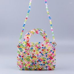 Evening Bags Colorful Hand-woven Top-Handle Messenger Bag Crossbody Fashion Women's Niche Beach Shoulder 2022Summer Designer Jelly Purse