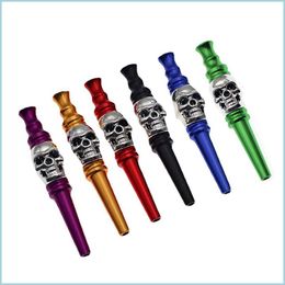 Smoking Pipes 77Mm Colour Skl Pipe Outdoor Portable Metal Cigarette Holder Smoking Accessories Creative Gift Drop Delivery 2022 Home Dhjqx