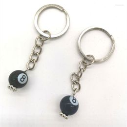 Keychains Fashion Creative Billiard DIY Keychain Table Ball Ring Lucky Black/Dark Blue NO.8 Key Chain 12mm Resin Jewellery Gift