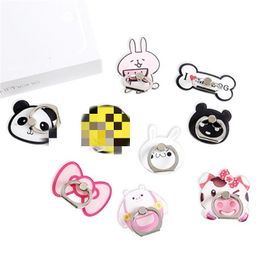 Cell Phone Accessories Creative Ring Mounts Holders Acrylic Finger Ring Buckle Bracket Panda rabbit bow mix design love cartoon For iPhone 7 Plus gift #001