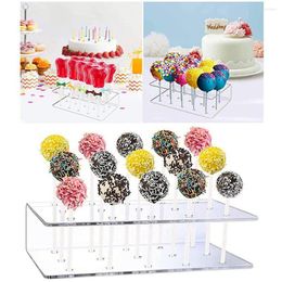 Bakeware Tools Transparent Acrylic 15 Holes Rectangular Cake Party Holder Lollipop Candy Wedding Displays Stands