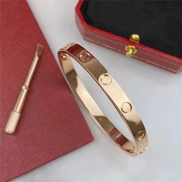 charm Bracelet Bangle Womens Mens Titanium Steel Gold Silver Rose Lover screws Bracelets Fashion Jewelry with velvet bag bangles for women indian jewelry