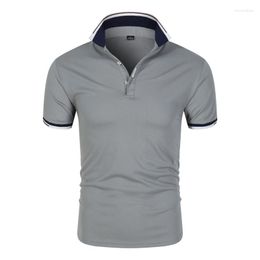 Men's Polos Drop 7 Colours Brand Quality Cotton Men Letter Printing Polo Casual Patchwork Male Tops Clothing