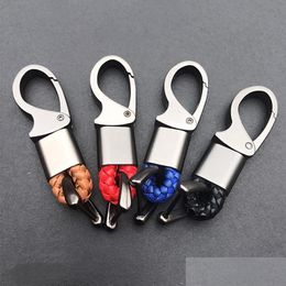 Keychains Lanyards Car Keyrings Holder Key Chain Hand Woven Horseshoe Buckle Keychain Keyring Gift 4 Colours Drop Delivery 2022 Fas Dhqse