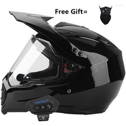 Motorcycle Helmets T2 Moto Bluetooth Wireless Noise Cancel Helmet Headset Hands Free Bt V4.2 Intercom Handsfree With Microphonefor