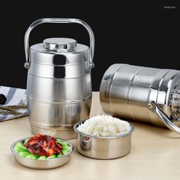 Dinnerware Sets 1.6L/2.4L/3L Double-layer Vacuum Lunch Box Picnic Stainless Steel Heat Preservation Pot