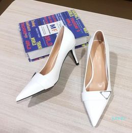 Women Sandals Dress Shoes Shoes Cowhide Loafers Luxury Lady Tip Toe High-Heeled Party 100% Metal Button Sexy Office Fat Big Size37