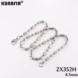 Kunafir -Schweiß 4,5 mm Edelstahl Bambusgelenkketten Ball Halskette Mode Schmuck ZX352H