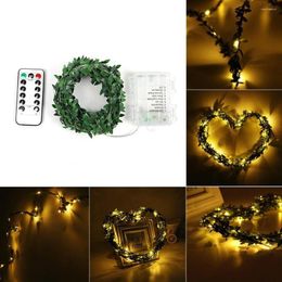 Strings Battery Operated 3M/5M/10M Green Leaf String Lights 8Modes Christmas Artificial Ivy Vine Garland For Weeding