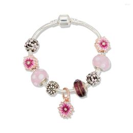 Charm Bracelets VIOVIA 2022 Daisy Flowers Design Arrival Beads Of With Butterfly For Original Bracelet Jewellery B20010