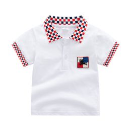 Summer Baby Boy Shirt Children Short Sleeve T-shirt White Polo Shirts for Boy 1-6 Years Baby Boys Designer Clothes