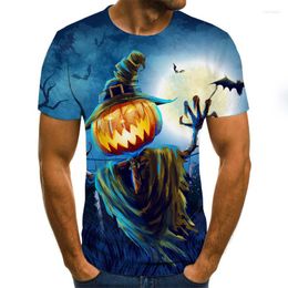 Men's T Shirts Halloween Pumpkin Lantern Horror Theme Skull 3D Printing Shirt Round Neck T-shirt Street Fashion Style Oversized Casual