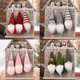 Christmas Decorations 3Pcs Forest Old Man Christmas Mini Gnome Doll Christmas Tree Pendant Xmas Decoration for Home Noel Natal Kids 2023 Year Gift