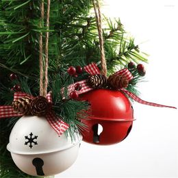 Party Supplies 2 Pcs Christmas Tree Decorative Craft Ornament Pendant 8cm Big Ball Bell With Bow Tie Home Decoration Accessories