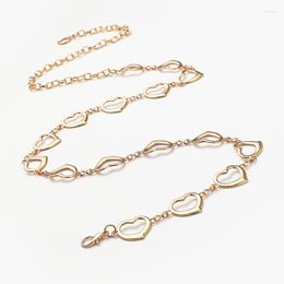 Belts Waist Chain Belt For Women Luxury Gold Silver Style Hollow Out Heart Shape Design Casual Decorative Accessories Female