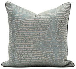 Pillow Fashion Light Blue Geometric Decorative Throw Pillow/almofadas Case 45 50 55 60 European Jacquard Cover Home Decorating