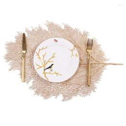 Table Mats 5pcs Dining Placemat Kitchen PVC Non-slip Leaves Place Mat Insulation Washable Home Party Decoration ZXY1066