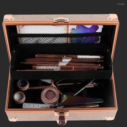 Nail Art Kits Luxury Rectangle Double-Layer Buffer Files Container Tool Empty Storage Box Tweezers Clippers Pens Polishing