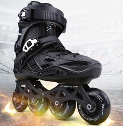 Ice Skates Weiqiu Pu-Roller Inline Speed Skating Shoes Roller Sneakers For Adult Unisex Professional Patins Size 35-44 L221014