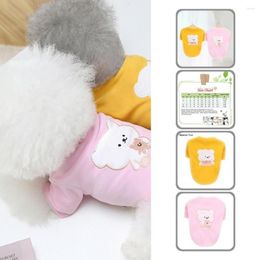 Dog Apparel Good Elasticity Lovely Fashion Pet Short Sleeve Shirt Outfit Soft Texture Costume Cartoon Bear Print For Autumn