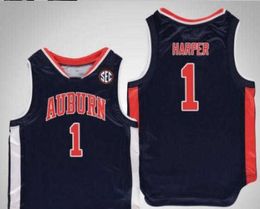 Stitched Vintage Tigers Jared Harper #1 College Basketball Jersey custom any name number jersey