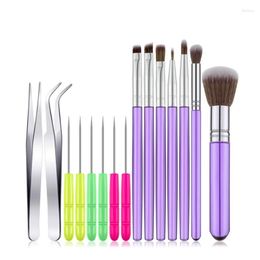 Bakeware Tools 15 PCS Cake Decorating Tool Set Sugar Cookie Brushes Fondant Gum Paste Gift Tweezers Straight And Curved Tip