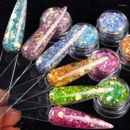 Nail Glitter 6colors/set Mix Sizes Sequins Starr Holo Fragments Art Paillette Decorations Makeup Set