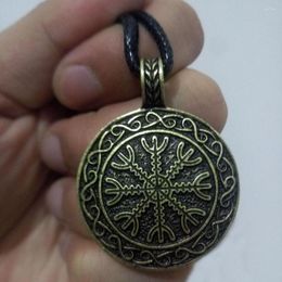 Pendant Necklaces 1pc Drop Viking Jewellery Men Necklace Old Norse Helm Of Awe AEGISHJALMUR Scandinavian Symbol Rune