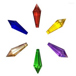 Chandelier Crystal 38mm 200pcs Mix Colours Single Faceted Icicle U-drop Prism Parts Prisms DIY Pendant