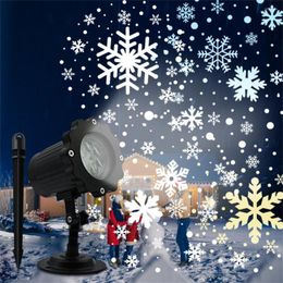 Set Snowflake Projector Light IP65 Waterproof Christmas Party Decorative ABS Xmas Snowfall Night LED