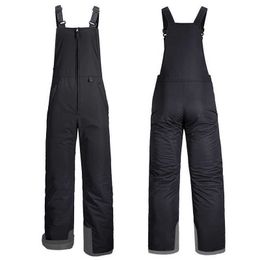 Skiing BIB Pants Overalls Ripstop Winter Warm Insulated Snowboard Comfortab Women Men Snow Bibs Equipment Black L221025