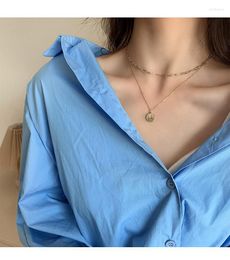 Chains Fashion Bohemia Gold Coin Letter Layered Chain Necklace For Women Long Thick Thin Choker Collar Pendant Jewelry Gifts