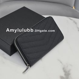 Top quality Classic long wallets designer woman leather business credit card holders women wallet purse cardholder with box