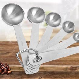 Multipurpose Food Grade Measuring Tools Spoon Stainless Steel Spice Measure Scoop With Scale 6pcs Set Kitchen Baking Tool JNC184