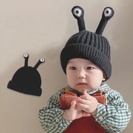 M536 Autumn Winter Baby Girls Boys Hats Cartoon Frog Eyes Kids Knitted Beanie Caps Children Warm Hat