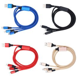 1.2m 3 in 1 Fast Charging Cables Cord Micro USB Type C Charger Cable Multi Port Charge Line For Samsung Xiaomi Mobile Phone