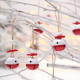 Christmas Jingle Bells with Star Cutouts Xmas Tree Hanging Ornaments Party Festival Decorations XBJK2210