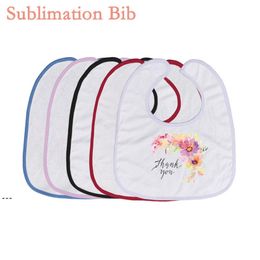 Sublimation Bibs Blank for Home Textile Baby Polyester Bib Heat Transfer Printing Collar Absorbs Milk Unisex Burp Cloth GCC147