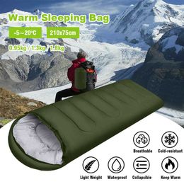 Sleeping Bags 0.95kg/1.3kg/1.8kg Winter Portable Outdoor Camping Thermal Sleeping Bag Waterproof Envelope Sleeping Sack T221022