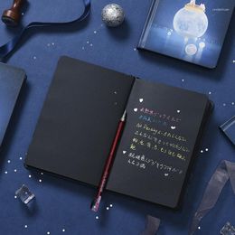 Moon Night Hardcover Diary Book A5 Hand Account Notebook Luminous Hand-painted Black Card