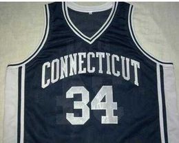 Stitched Vintage #34 Connecticut RAY Allen College Basketball Jersey custom any name number jersey