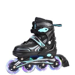 Ice Skates Kids Girls Boys Roller Skate Adjustable Inline Four Pu Illuminating Wheels Good Quality Skating Rollers Sneakers L221014