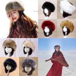 Berets Women Russian Thick Fluffy Cap Fake FAUX Fur Ladies Super Warm Hat Winter Ear Warmer
