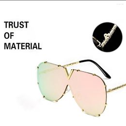 Retro Polarised sses Brand Punk Round Women Large Frame Sun lasses Female Metal Retro Designer Vintage V Shape Driving Fishing Hiking Gol