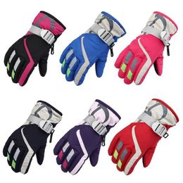 Ski Gloves Children Boys Girls Winter Warm Windproof Sports Ski Gloves Kids Breathable Adjustable Glove L221017