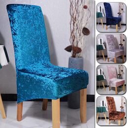 Chair Covers Golden Diamond Velvet Cover Dining Elastic Universal Stretch Europe Style Anti-Dirty Removable