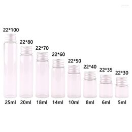 Storage Bottles Dia 22mm 5ml 10ml 20ml 25ml Transparent Glass Cute Jar Vials Terrarium With Silver Screw Lid Wedding Craft 100pcs1