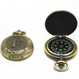 Outdoor Gadgets Vintage Pocket Watch Compass Portable Zinc Alloy Flip-open Gift Supplies Navigation Tools