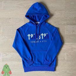 Men's Hoodies Tracksuit White Blue Towel Embroidered Fleece Hoodie Sweatshirts Pants Set