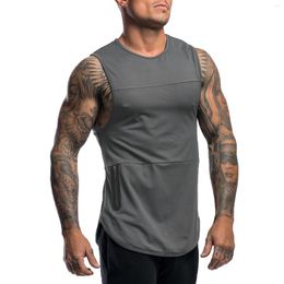 Men's Tank Tops Pocket T Shirt Men Spring And Summer Top Training Sports Sleeveless Soild Color Fitness Tight Muscle Vest